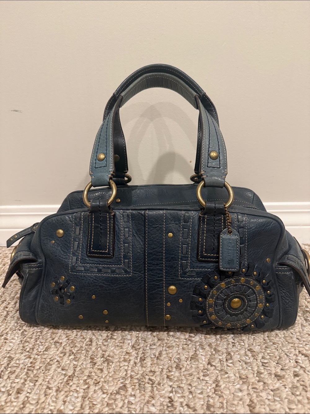 Coach Limited Edition Ink Blue Leather Mia Satchel No. 10064